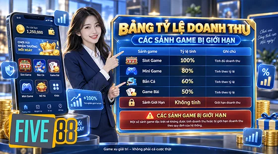 Bảng tỷ lệ tính doanh thu cược