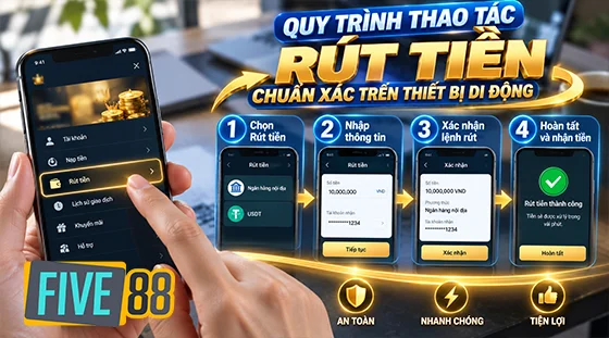 Quy trình thao tác rút tiền chuẩn xác trên thiết bị di động